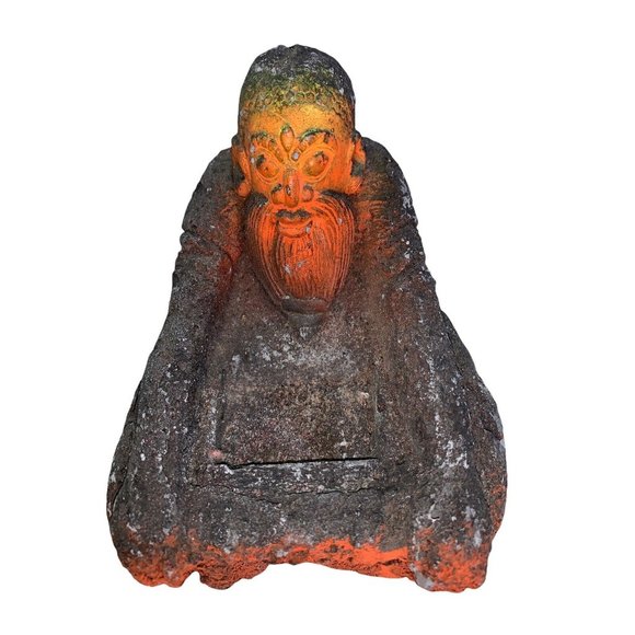 Vtg Relic African Tribal Male Figure Sitting Trinket Dish Ashtray Signed 1972 - Picture 1 of 7